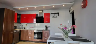 Kuchnia lub aneks kuchenny w obiekcie Vorto Apartament - Warsaw Center