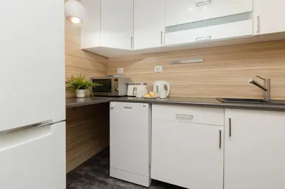 Kuchnia lub aneks kuchenny w obiekcie Comfort & Style City Center Apartments by Noclegi Renters