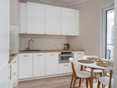 Kuchnia lub aneks kuchenny w obiekcie Perfect Apart Kasprzaka 29 Wola Tower