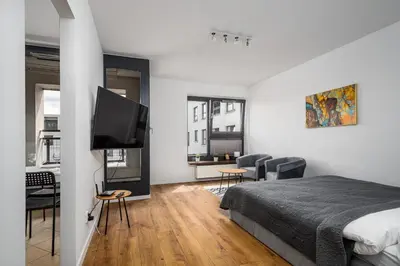 Telewizja i/lub zestaw kina domowego w obiekcie Apartament Górczewska 181