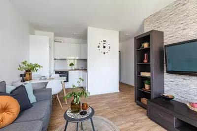 Kuchnia lub aneks kuchenny w obiekcie SuperApart Budowlana 5 - Nowoczesny Apartament
