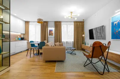 Telewizja i/lub zestaw kina domowego w obiekcie Elektoralna Comfort Apartment by BookingHost
